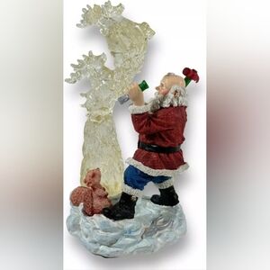 Santa Claus Sculpting Ice Flying Reindeer Vintage Jaimy Statue, 9" Christmas
